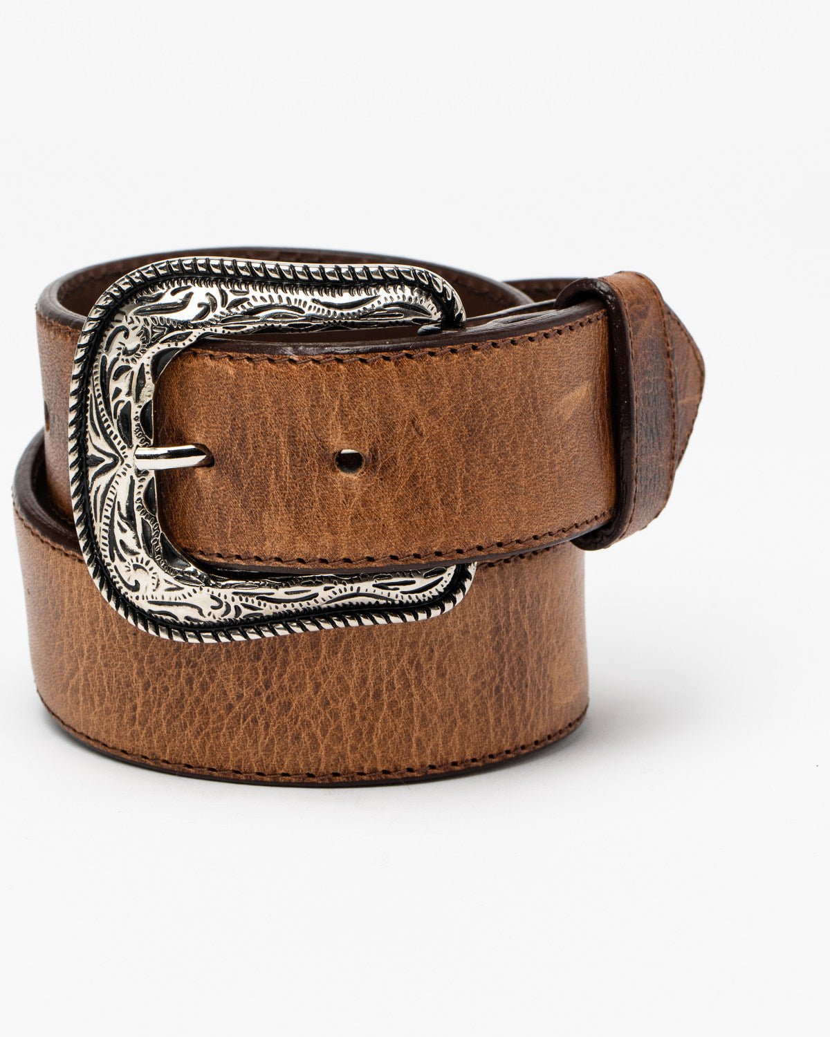 Men's Crazy Horse Burnished Leather Belt Brown