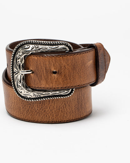 Men's Crazy Horse Burnished Leather Belt Brown