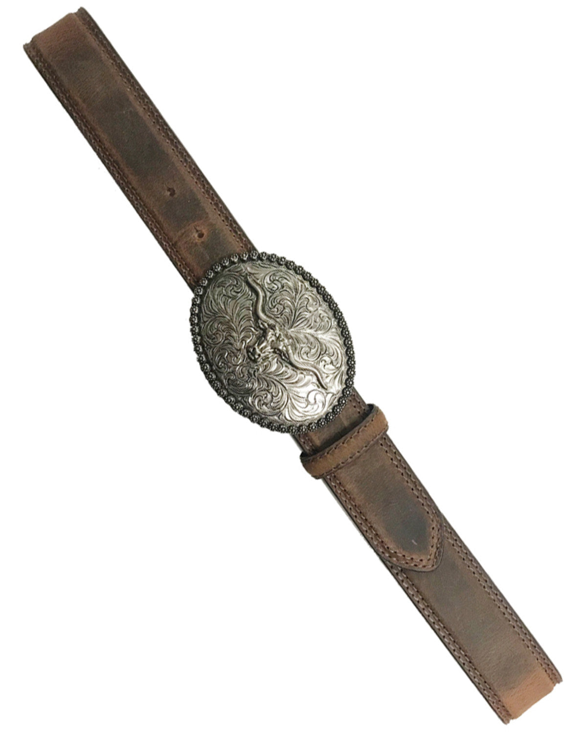 Men's Longhorn Berry Edge Buckle Belt Tan