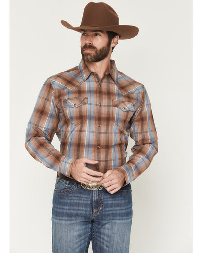 Men's Wiley Plaid Print Long Sleeve Plaid Print Long Sleeve Brown