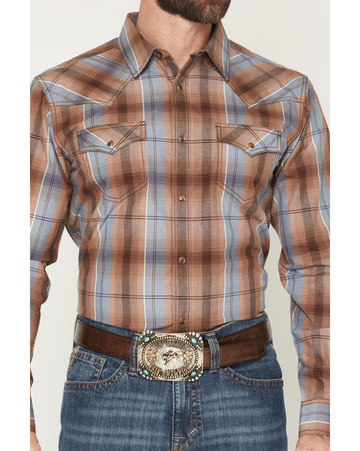 Men's Wiley Plaid Print Long Sleeve Plaid Print Long Sleeve Brown