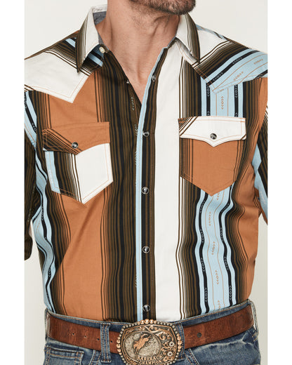 Men's Barrett Striped Long Sleeve Snap Western Shirt Multi