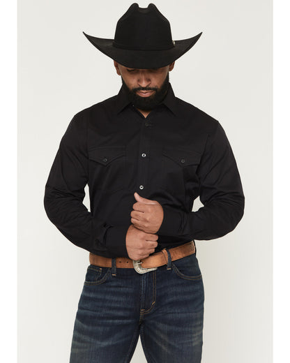 Black 1978® Men's Lawman Solid Long Sleeve Button-Down West Black