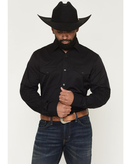 Black 1978® Men's Lawman Solid Long Sleeve Button-Down West Black