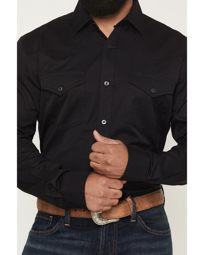 Black 1978® Men's Lawman Solid Long Sleeve Button-Down West Black