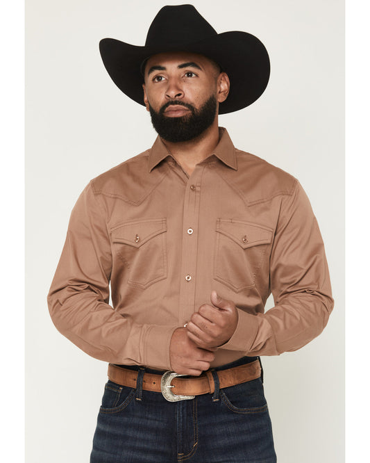 Black 1978® Men's Lawman Solid Long Sleeve Button-Down West Lt Brown
