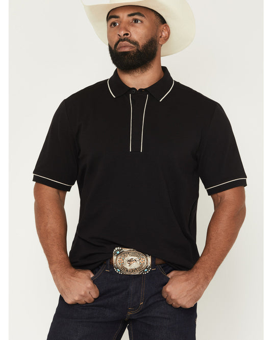 Black 1978® Men's Cooper Solid Short Sleeve Stretch Polo Black