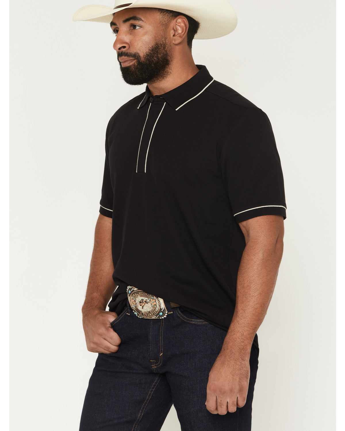 Black 1978® Men's Cooper Solid Short Sleeve Stretch Polo Black