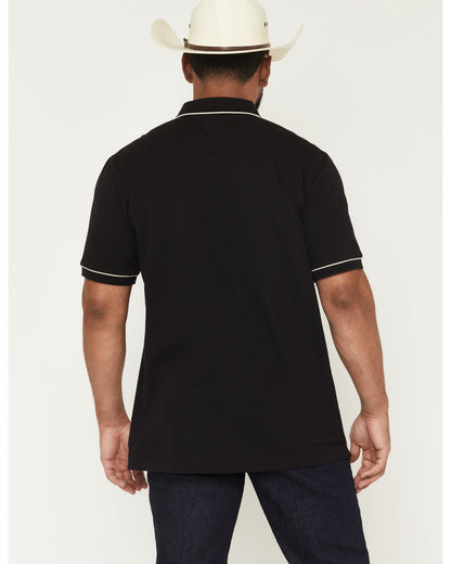 Black 1978® Men's Cooper Solid Short Sleeve Stretch Polo Black