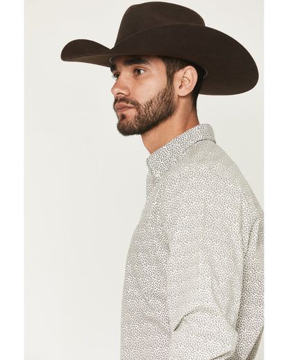 Men's Rhett Micro Paisley Print Long Sleeve Button-Down Str White