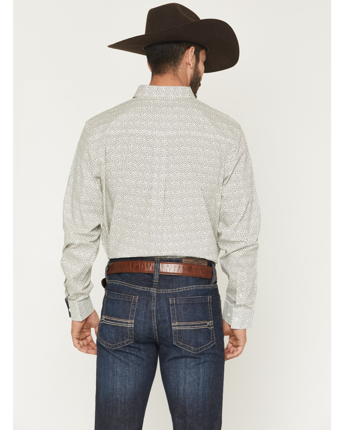 Men's Rhett Micro Paisley Print Long Sleeve Button-Down Str White