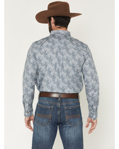 Men's Zeke Paisley Print Long Sleeve Button-Down Stretch We Blue