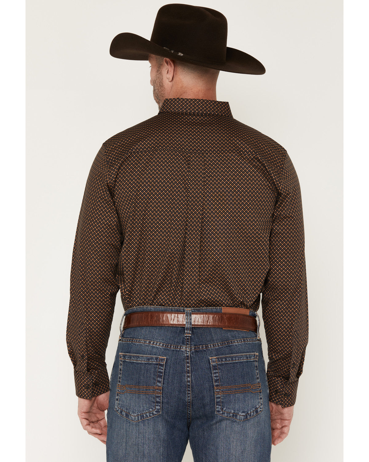 Men's Fast Forward Geo Print Long Sleeve Button-Down Stretc Navy