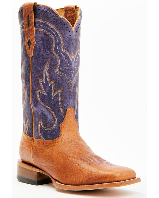 Men's Tomahawk Western Boots - Broad Square Toe Blue