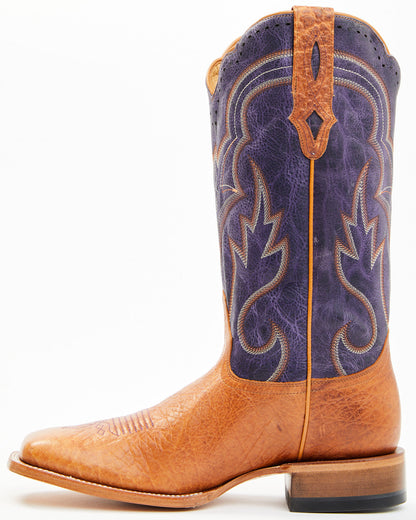 Men's Tomahawk Western Boots - Broad Square Toe Blue