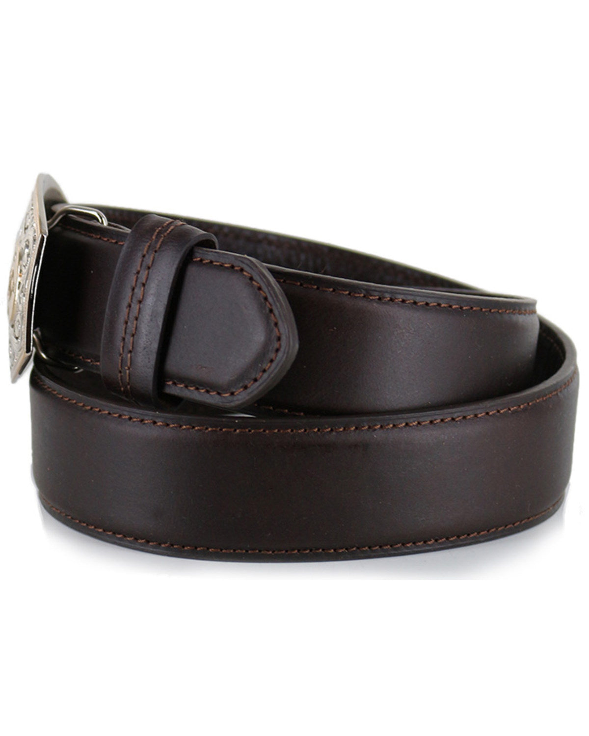 Men's Bullet Buckle Leather Belt Brown