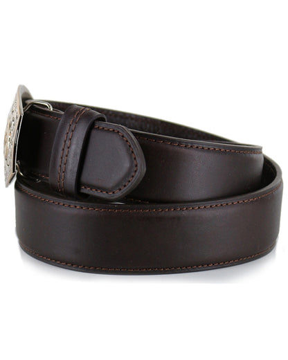 Men's Bullet Buckle Leather Belt Brown