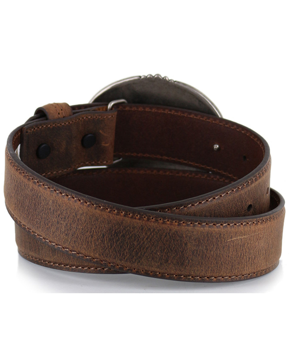 Men's Patriotic Eagle Leather Belt Brown