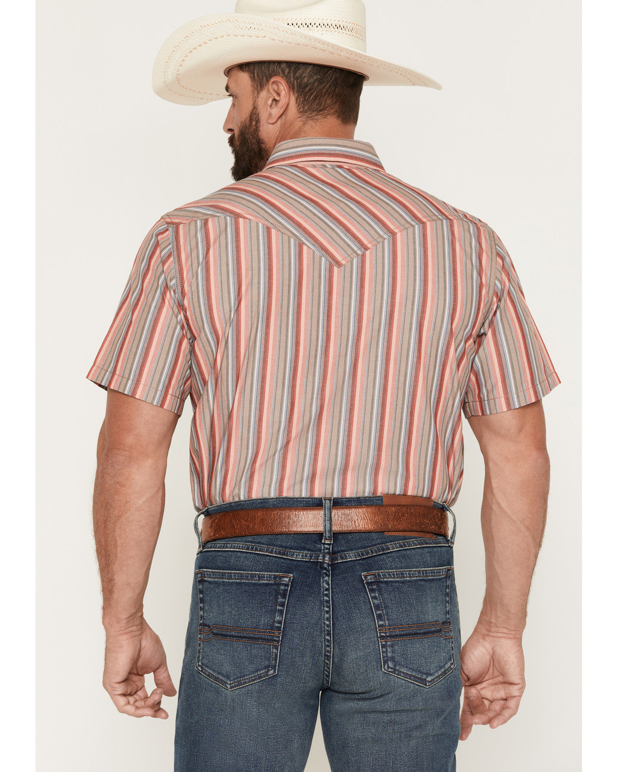 Men's Old Skool Striped Short Sleeve Snap Western Shirt Multi