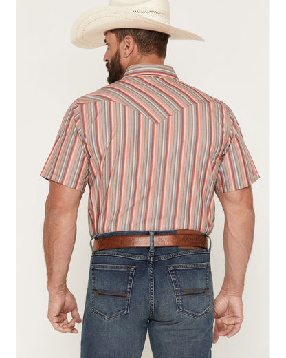 Men's Old Skool Striped Short Sleeve Snap Western Shirt Multi