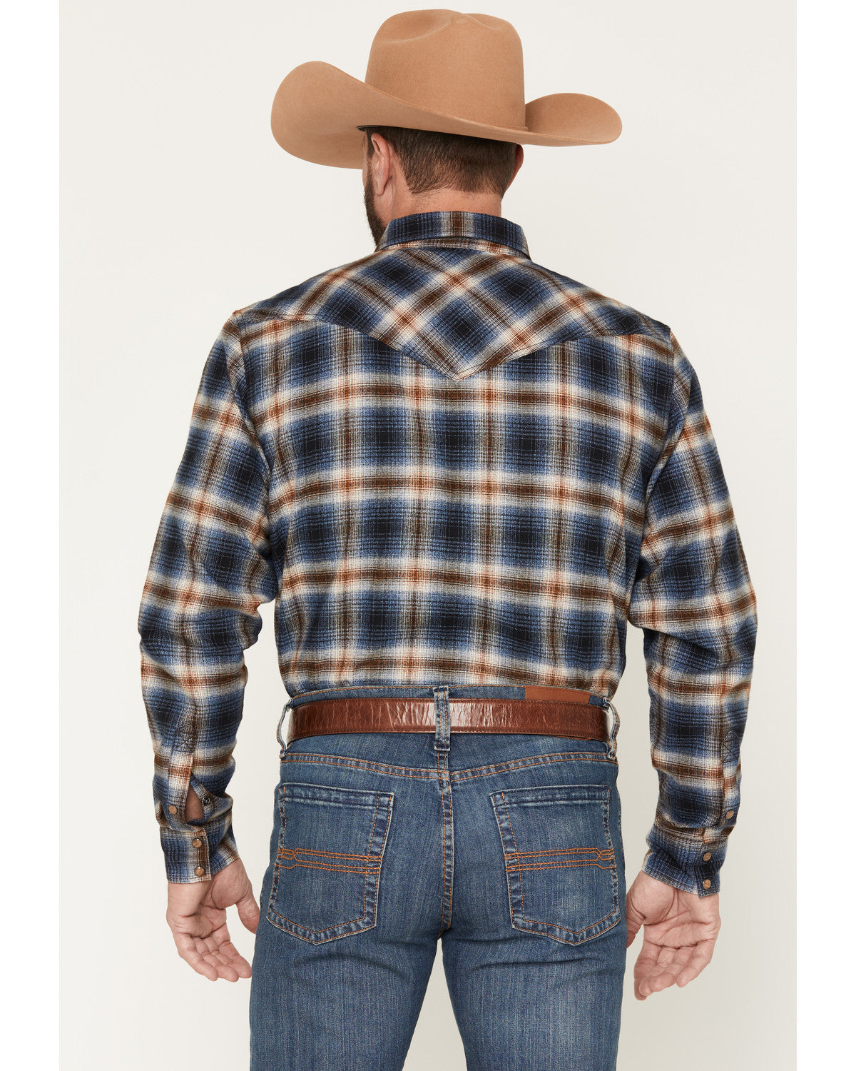 Men's Sequoia Plaid Print Long Sleeve Snap Flannel Shirt Blue