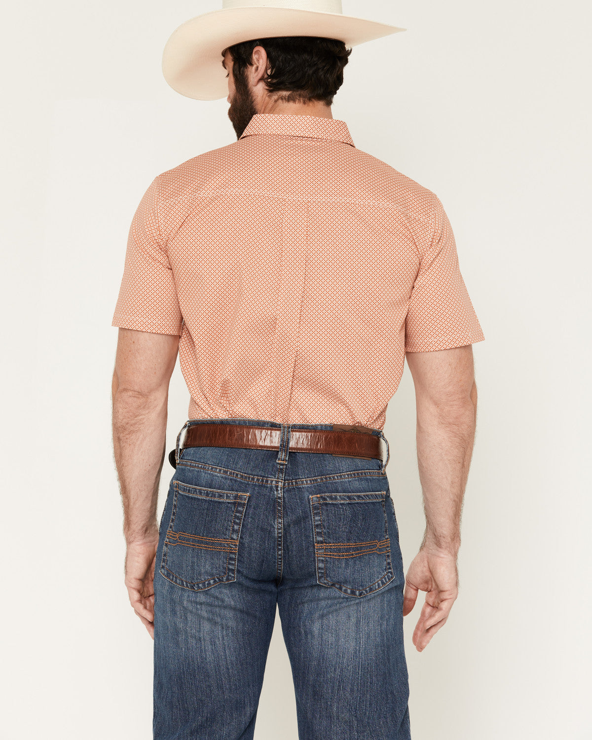 Men's Grill And Greet Medallion Print Short Sleeve Stretch Red
