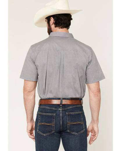 Men's Astro Geo Print Short Sleeve Button-Down Stretch West Grey