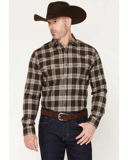 Black 1978® Men's McCone Plaid Print Long Sleeve Button-Dow Dark Brown