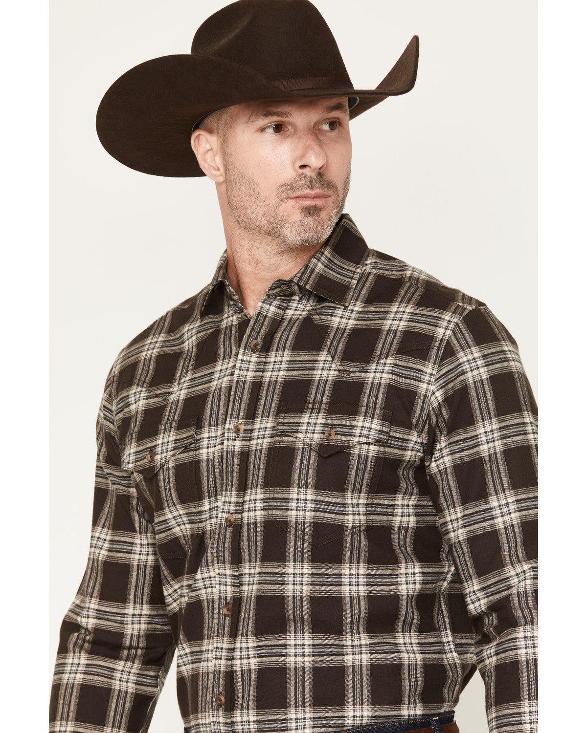 Black 1978® Men's McCone Plaid Print Long Sleeve Button-Dow Dark Brown