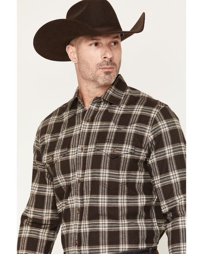 Black 1978® Men's McCone Plaid Print Long Sleeve Button-Dow Dark Brown