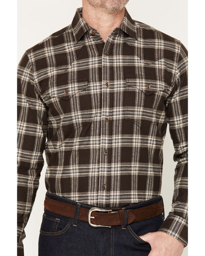 Black 1978® Men's McCone Plaid Print Long Sleeve Button-Dow Dark Brown