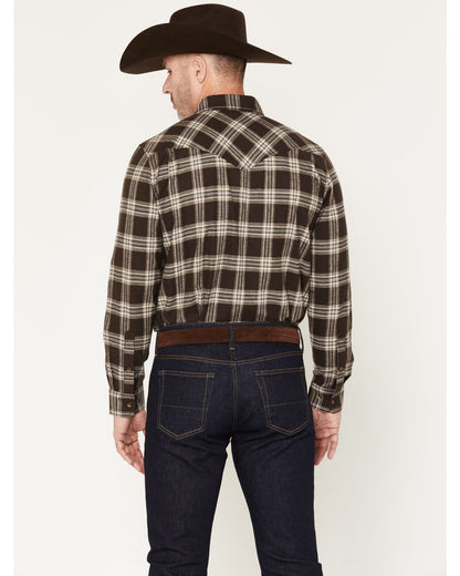 Black 1978® Men's McCone Plaid Print Long Sleeve Button-Dow Dark Brown