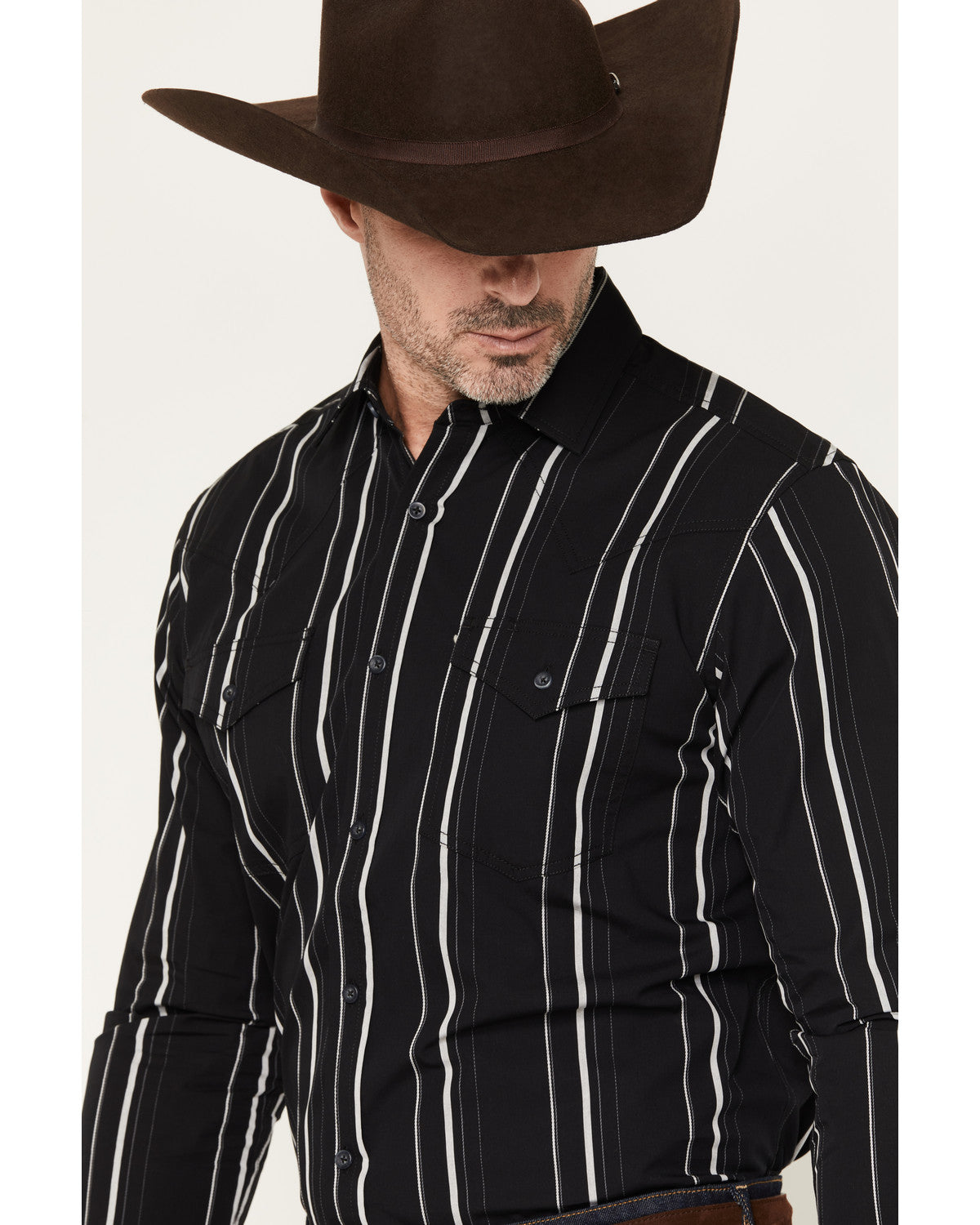 Black 1978® Men's Elm Striped Long Sleeve Button-Down Weste Black