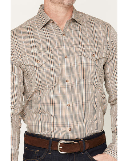 Black 1978® Men's Pondera Plaid Print Long Sleeve Button-Do Tan