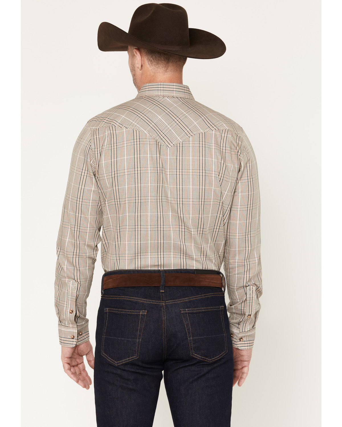 Black 1978® Men's Pondera Plaid Print Long Sleeve Button-Do Tan