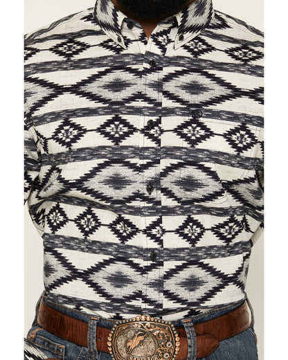 Men's Tiki Room Southwestern Print Long Sleeve Button-Down Blue