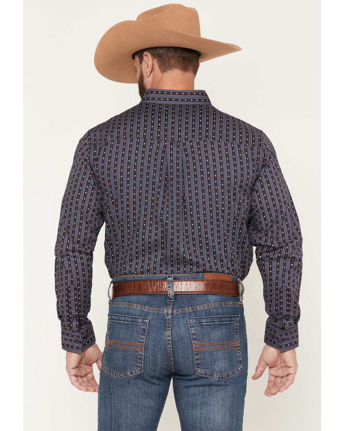 Men's Huckleberry Floral Striped Long Sleeve Button-Down St Blue