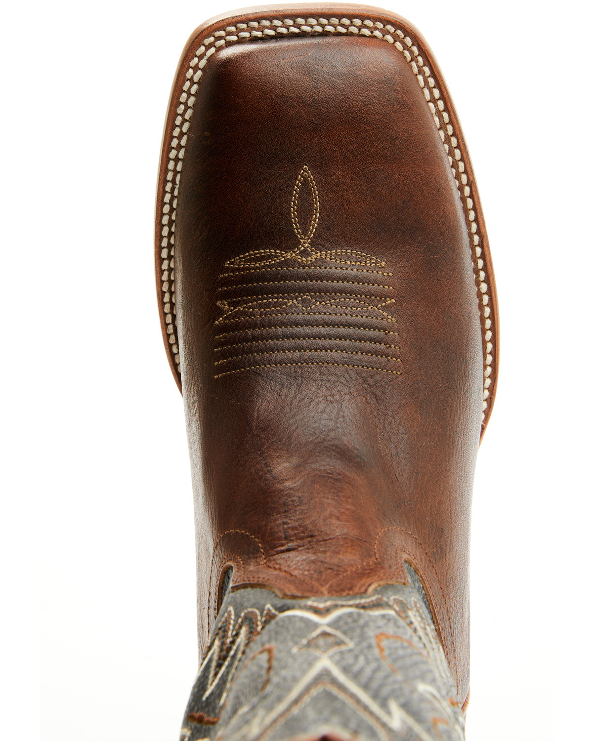 Men's Ryder Western Boots - Broad Square Toe Brown